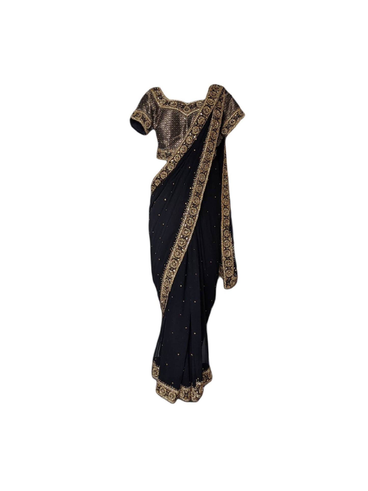 Pre-owned black saree